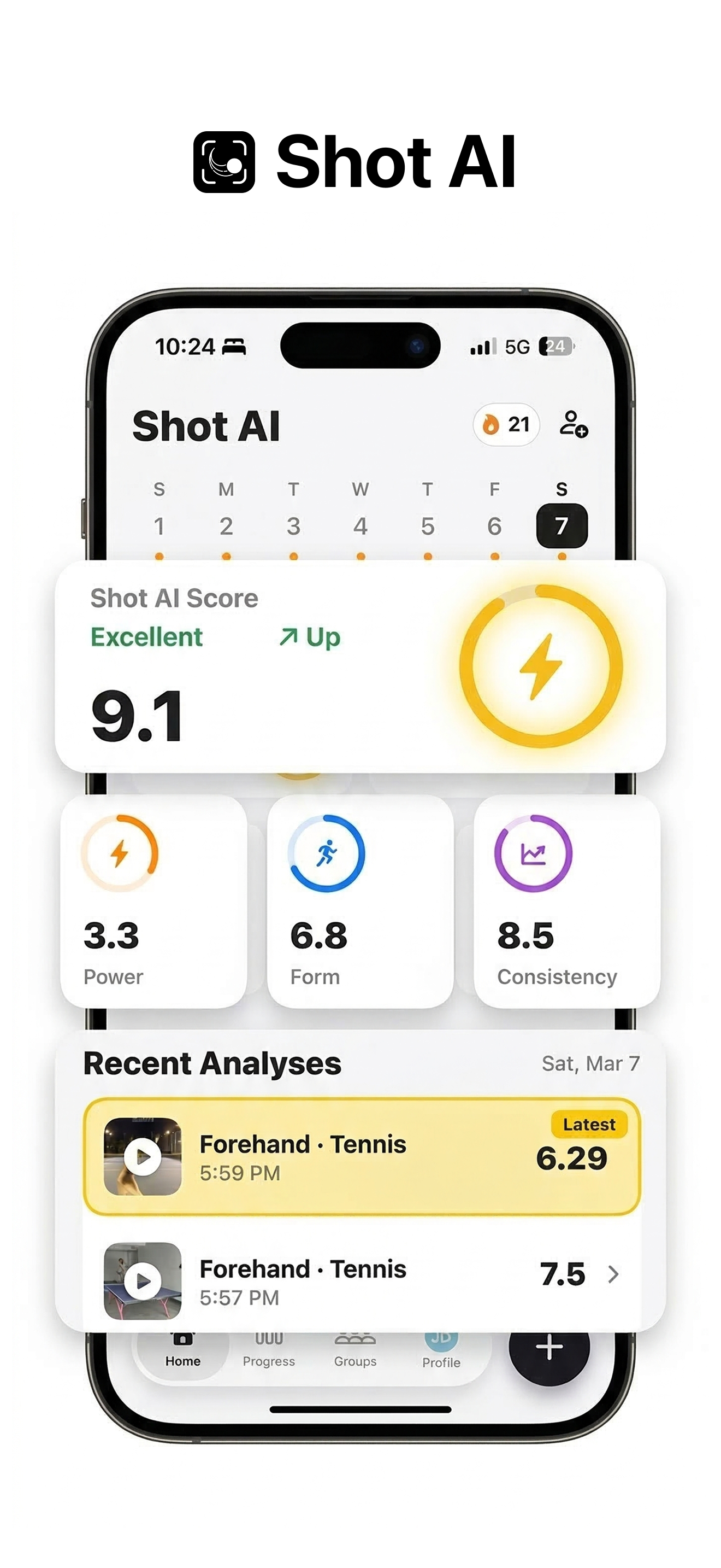 Shot AI home dashboard preview